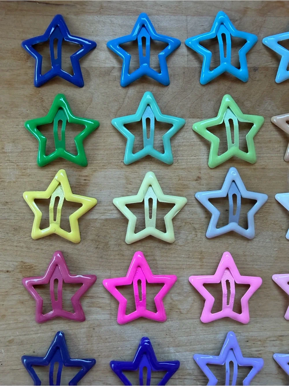 Set of 24 Colorful Star Hair Clips Snap Clips - Multicolor Set Rainbow Y2K